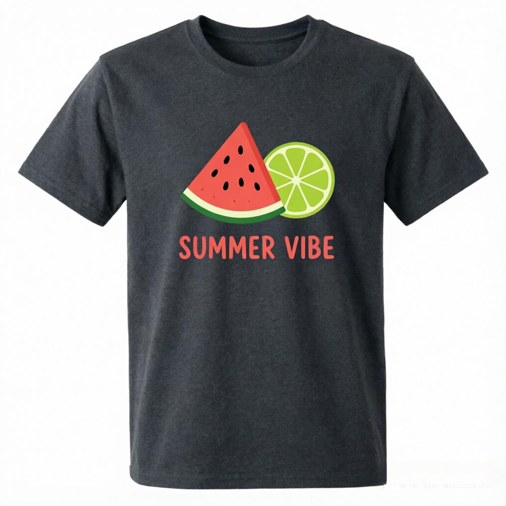 Unisex 100 Cotton Oversize T Shirt Summer Vibe Watermelon Lime Print Casual Beach Short Sleeve Tee