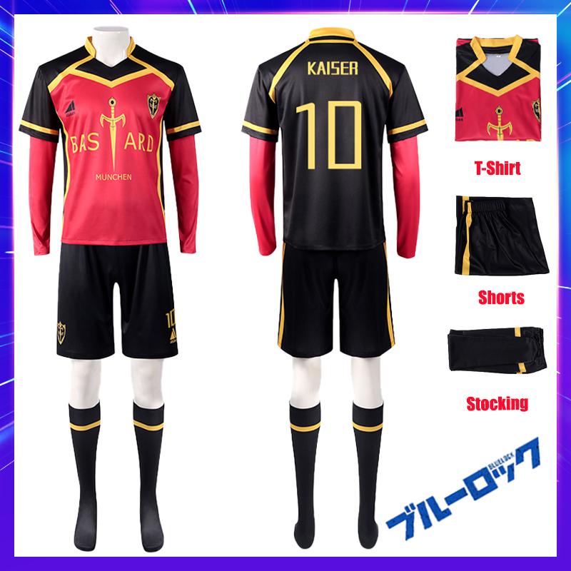 

Аніме Blue Lock Костюм для косплею Кайзер Несс Ісагі Курона Хіорі Футбольна форма Перука Бастард Мюнхен Німецька команда Червоно-чорна Джерсі XXL