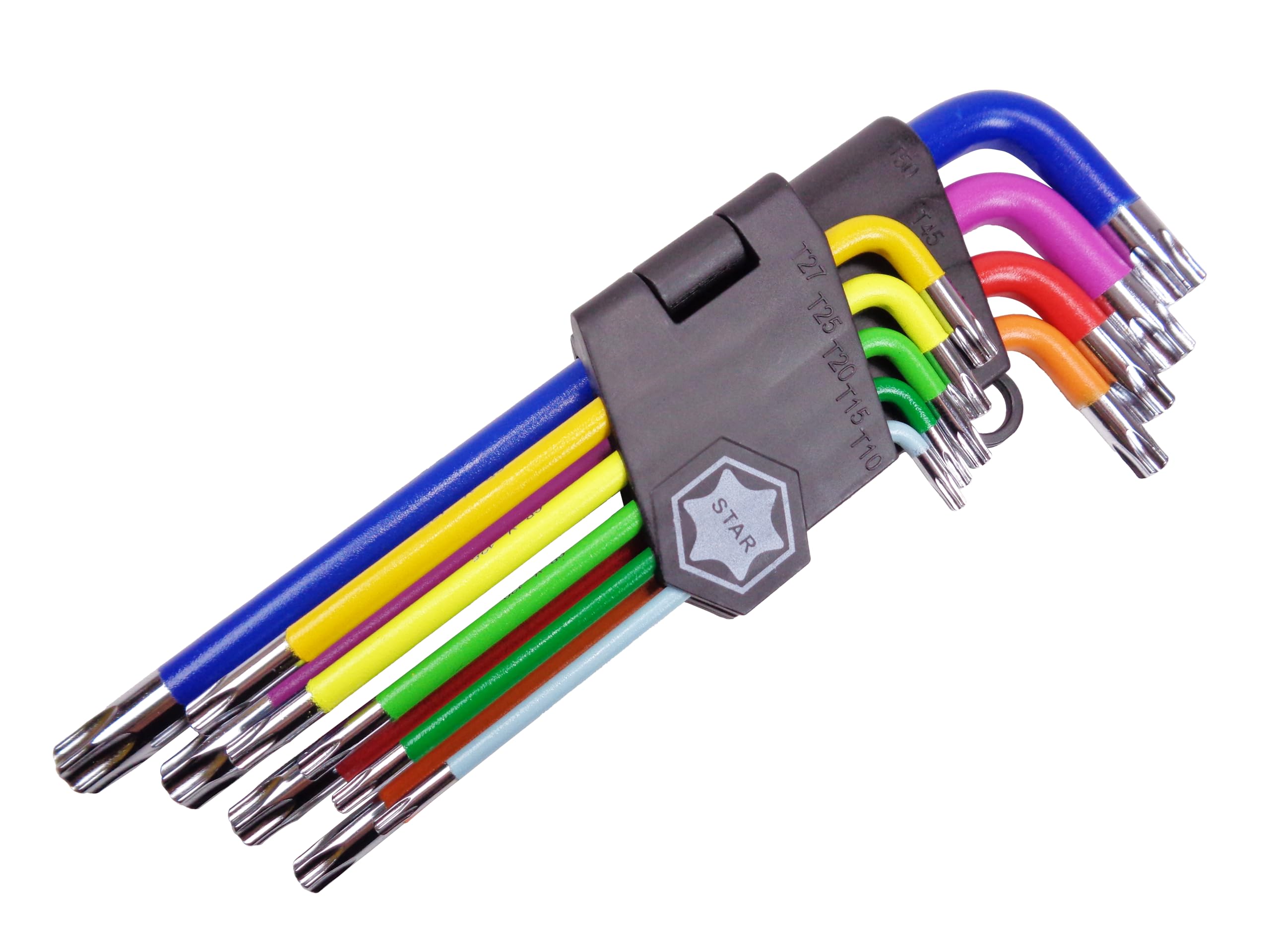 

Tamper-proof Torx Wrench Set, 9-piece Torx Key Set, T10, T15, T20, T25, T27, T30, T40, T45, T50, Male Torx, Star, Flower, and Hole