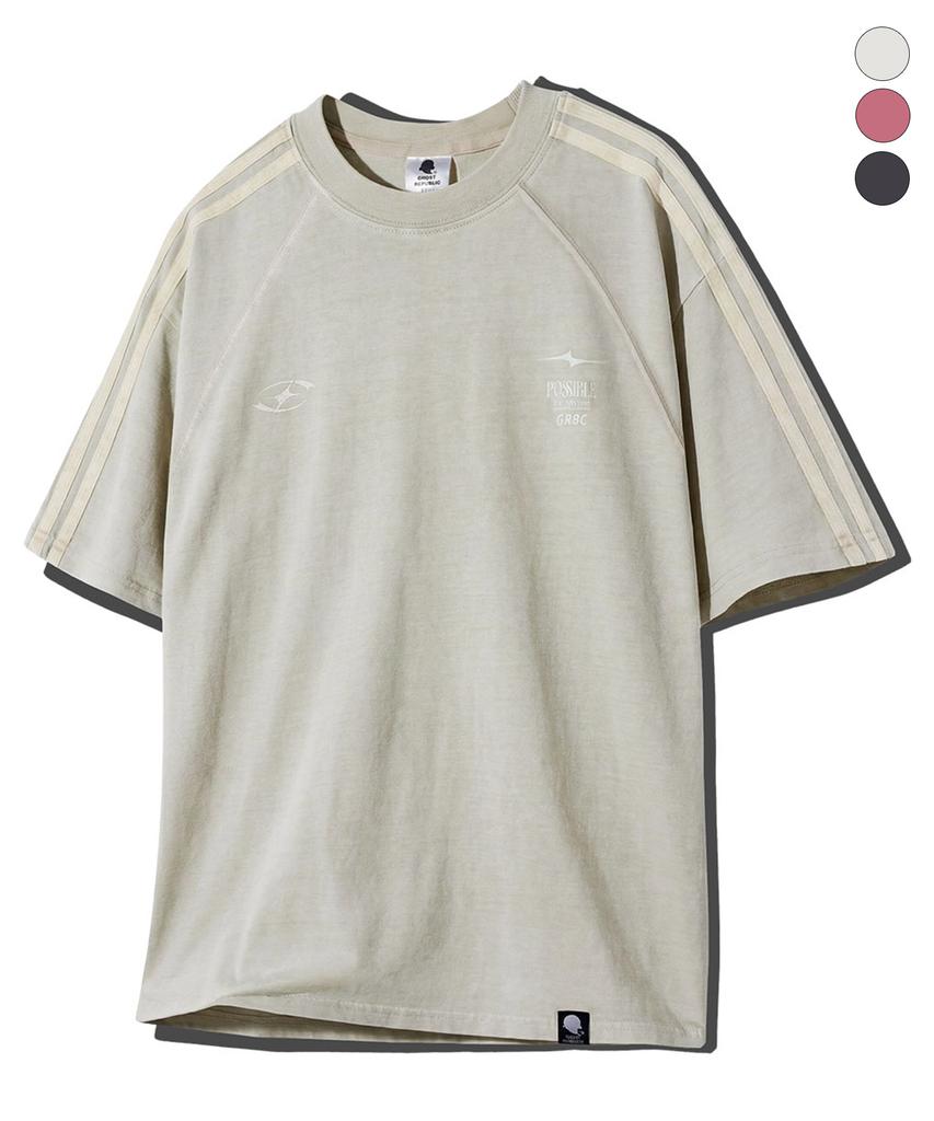 GHOST REPUBLIC Pigment Raglan Track Short Sleeve Tee 3 Colors Gt-371
