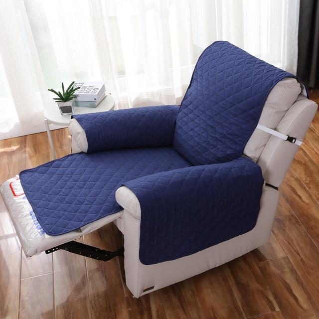 Washable Quilted Sofa Cover Removable Recliner Towel Solid Color Couch Slipcover Nordic Armchair Sofa Cover Dog Cat Pet Sofa Mat