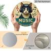 2D Flat 1pc, 8x8 in, Metal Wall Art - Round Humorous Music & Cat Decor Sign with "Music Because Murder Is Wrong" Quote, DurableAluminum Weatherproof