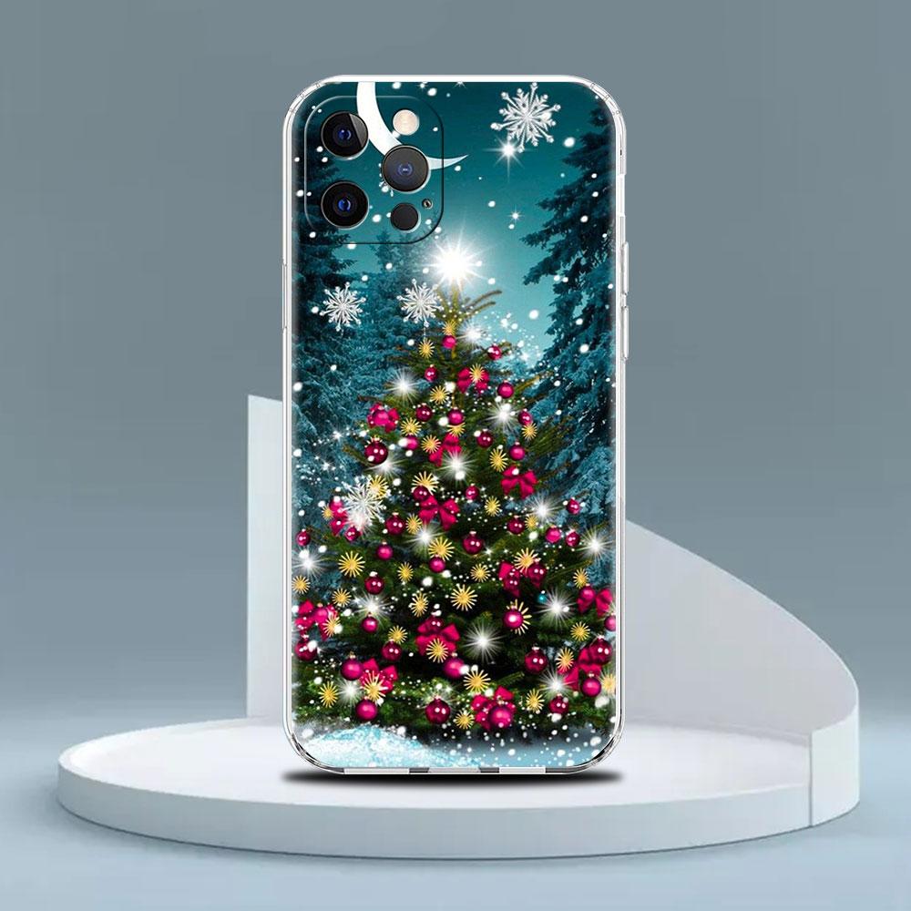 Case For Apple iPhone 14 13 11 Pro 12 7 8 Plus SE 2022 XR X XS Max 6 6S Clear Silicone Phone Cover Winter Snow Merry Christmas
