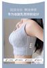 Large chest revealing small key shaping lace bra with gathered front button wide shoulder strap underwear