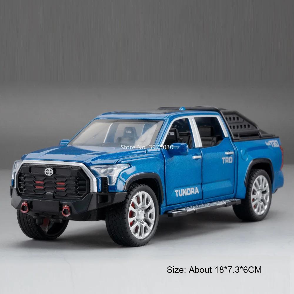 1:32 Hilux TUNDRA Alloy Diecast Toys Cars Models Wheel Pull Back Miniature Car with Light Sound Vehicles for Boys Birthday Gifts