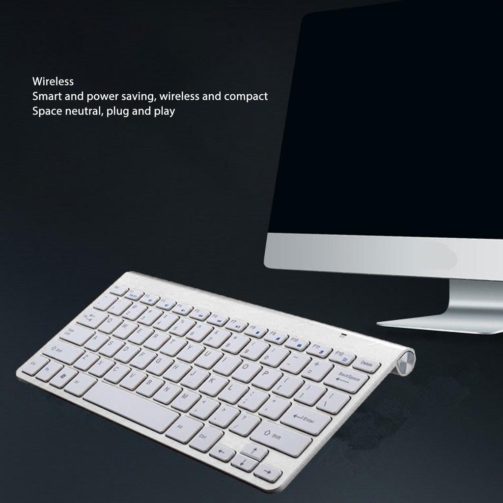 Wireless Keyboard Mouse Kit Slim Wireless Key Mouse Combo Portable Beautiful Power Saving Silent Button LED Indicator for Home