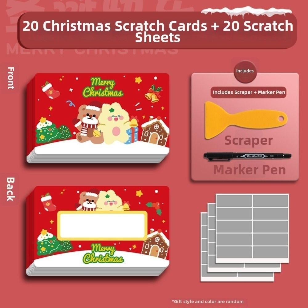 Cartoon Weihnachtskratzkarten zum Beschriften Kinder Weihnachtsbelohnungskarten Weihnachtsfeier
