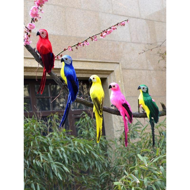25/35cm Handmade Artificial Parrot Cute Bird Designer Decor Weeding Gift Party Garden Home Decoration