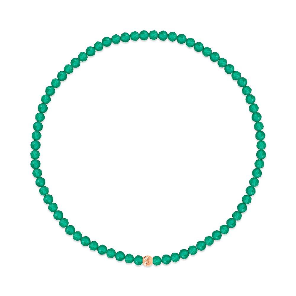 [Bnbgold] 14K/18K Petite Cutting Ball Green Onyx Wish Bracelet Chb41119