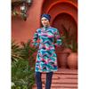 Summer modest swimwear set floral print - long sleeve tunic and full length leggings set - muslin swimwear - UV protection beachwear - summer burkini