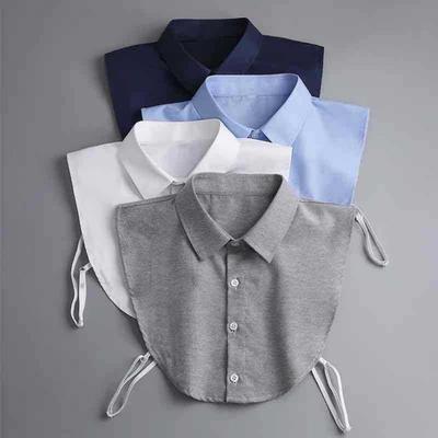 Perfect Match Women Cotton Fake Collar Blouse Vintage Solid Detachable Shirt Collar False Collar Lapel Blouse Top Women Clothes Accessories
