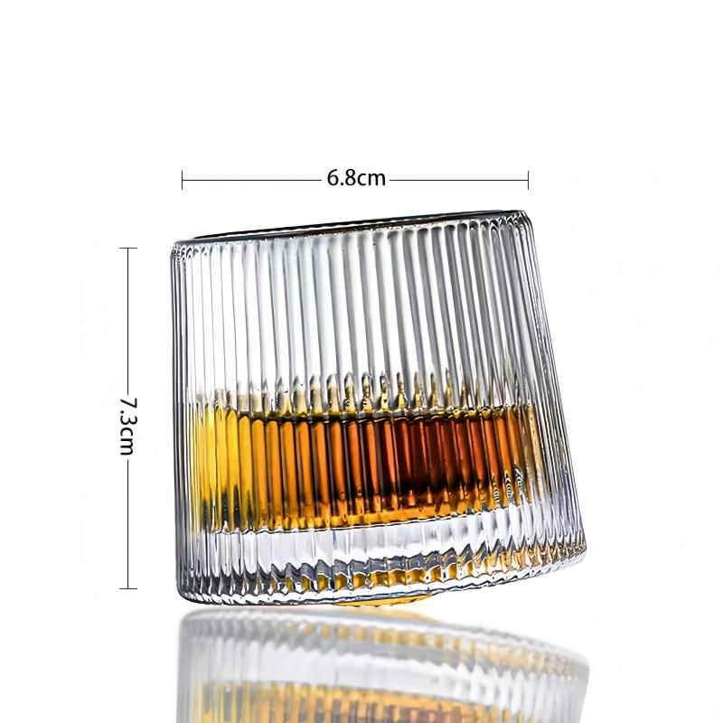 Drehbarer Glasbecher Oberteil Drehbarer Glasbar Whiskeyglas Dekompressionsglas Ausländisches Weinglas Wasserglas