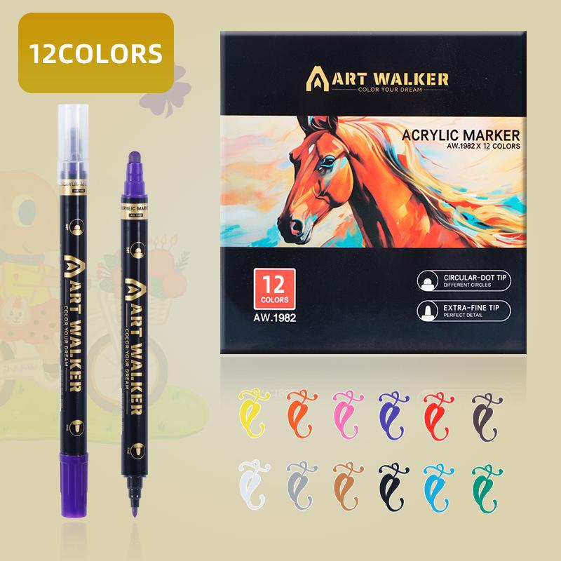 36 Colors Set Stackable Graffiti Marker Paint Pen Art School Office Stationery Supplier DIY Dual Tip Acrylic Markers Pens
