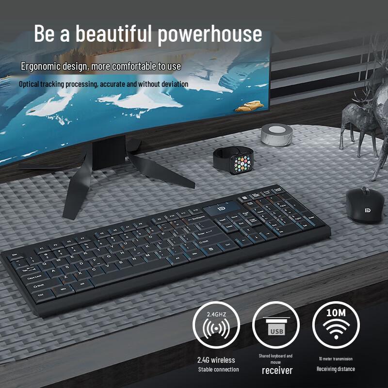 Fude Leise Kabellose Tastatur und Maus Combo