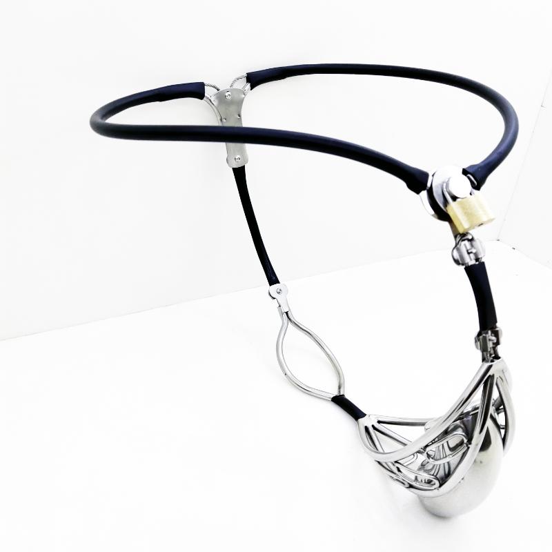 Male Stainless Steel Silicone Hollow Cock Cage Invisible Chastity Belt Shield Device Anal Hole Adult BDSM Bondage Lock Pants Man