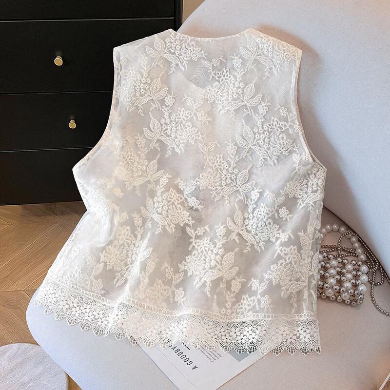 Women's New Chinese Style Embroidered Beaded Vest