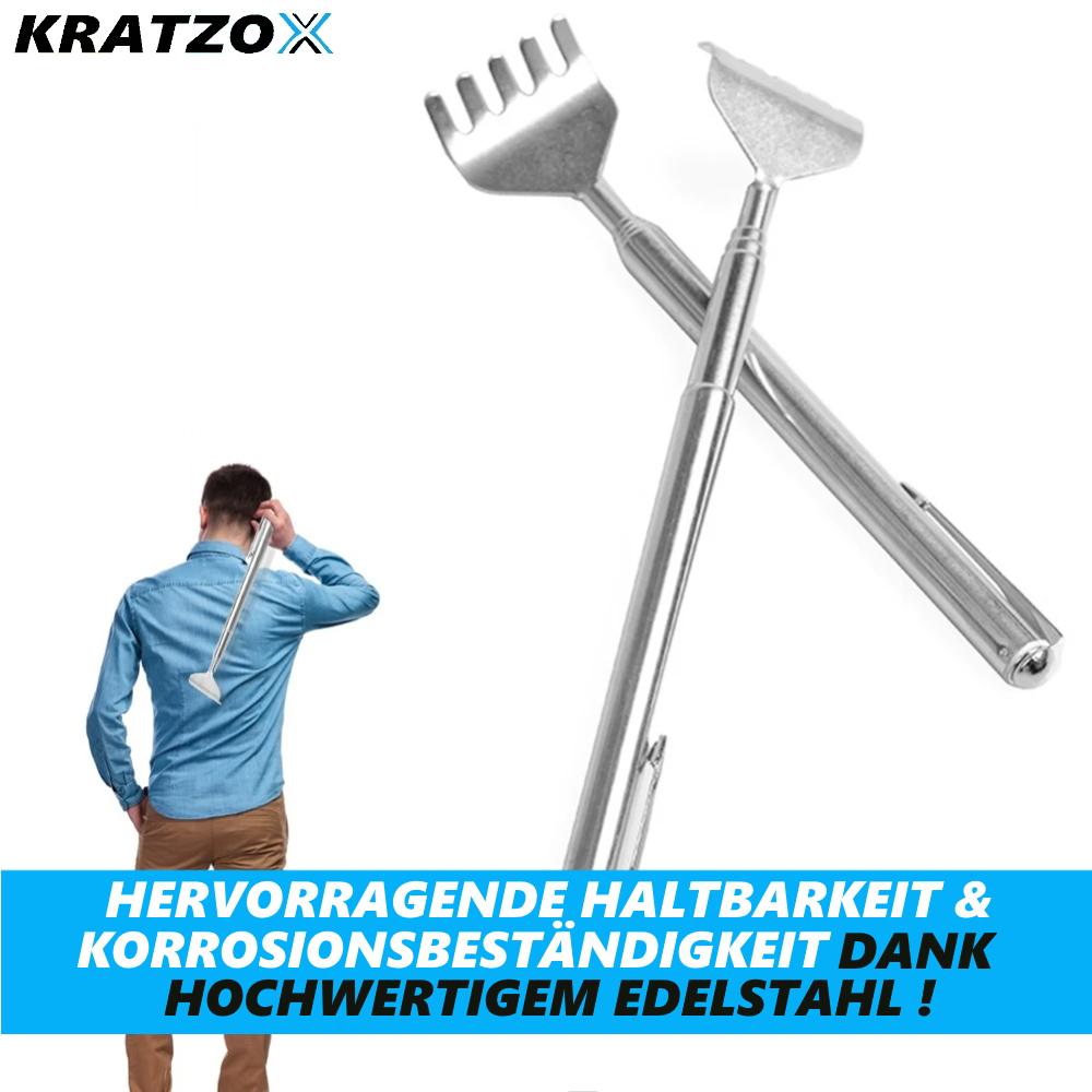 KRATZOX Gratte-dos acier inoxydable de haute qualité télescopique extensible jusqu'à 68 cm [lot de 2]