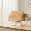 Book Stand, with Metal Base Foldable Wooden Reading Stand Adjustable Desktop Holder for