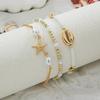 3 Pcs/Set Summer Bohemia Shell Bracelet Set for Women Gold Silver Color Starfish Charm Pearl Chain Bangle Beach Vacation Jewelry
