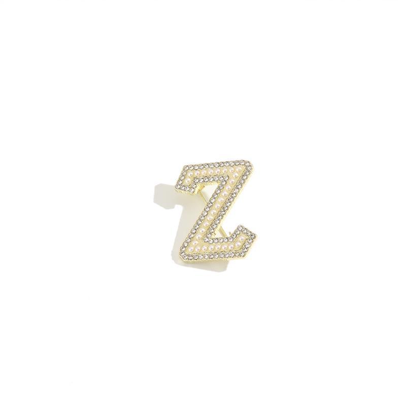 Kristall Strass Perle A-Z 26 Buchstaben Brosche Damen Englisches Alphabet Brosche Anstecknadel Korsage Kragen Schmuck Kleidung Tasche Deko Geschenke