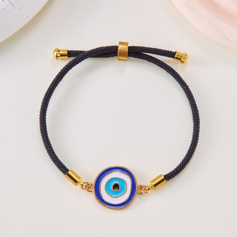 Devil's Eye Bracelet: Adjustable Drawstring with Alloy Pendant