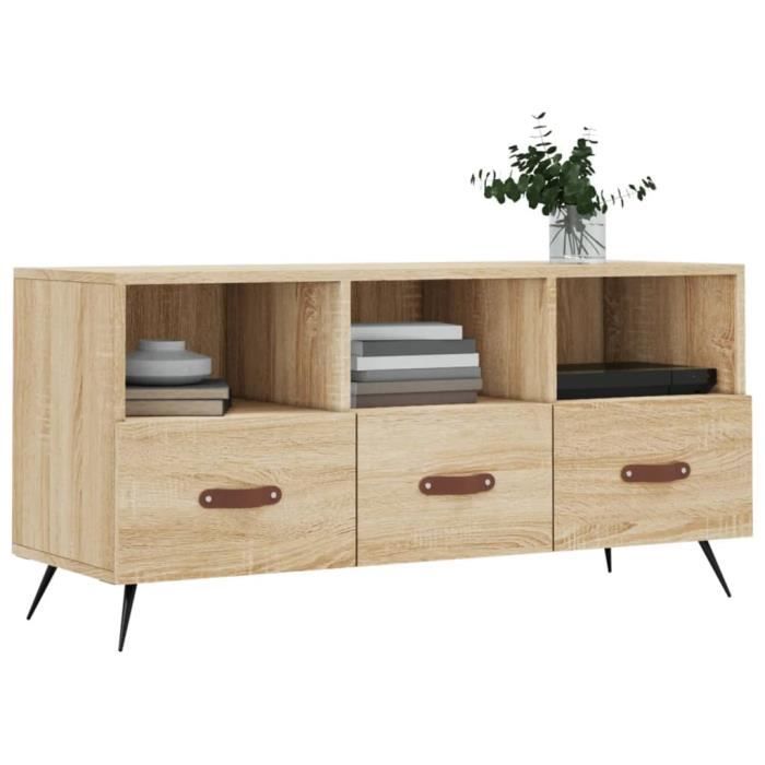 VidaXL Meuble TV chêne sonoma 102x36x50 cm bois d'ingénierie 829007