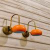 Mid-Century Modern Orange Wall Sconce  Retro Brass Light Fixture Inspired Wall Lamp