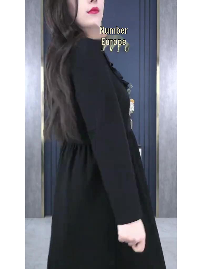 European Style Ruffle Plus Size Mom Dress - Spring Casual Women's Fashion