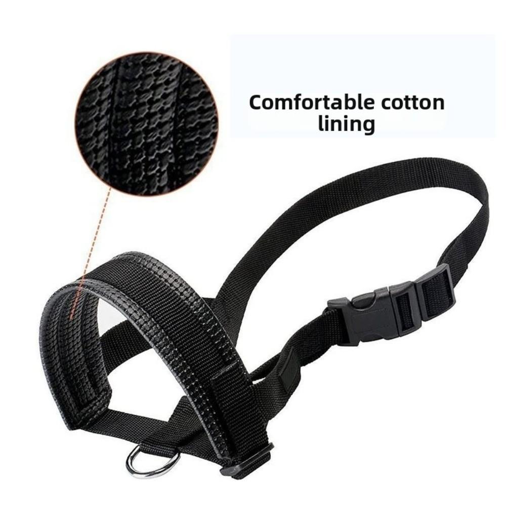 New Soft Nylon Dog Muzzle Adjustable Loop M/L/XL Pet Mouth Mask with Leash Ring Bite Prevention Pet Muzzle Behavior Train