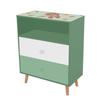 Meuble de Rangement Enfant GINGER HOME FOREST, Armoire avec 2 Tiroirs et Étagère, Design Ours, Bois MDF et Pin, 60x30x75 cm