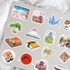64pcs Watercolor Japan Travel Cartoon Graffiti Sticker DIY Phone Guitar Laptop Notebook Suitcase Cup Waterproof Sticker Kids Toy