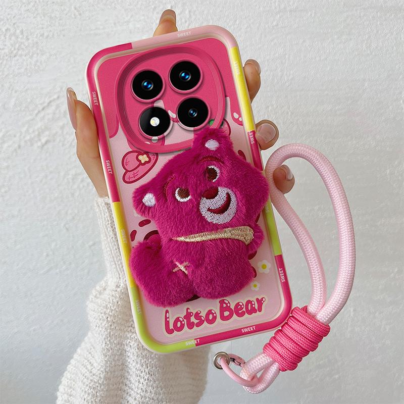 KEYSION Niedliche 3D Cartoon Plüschhülle für Redmi Note 14 Pro+ 5G mit Lanyard Stoßfeste Silikon Handyhülle für Redmi Note 14 4G 5G