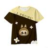2025 New Trendy Animation Labubu Cartoon 3D Printing Comfortable Loose Round Neck Short Sleeve T-shirt