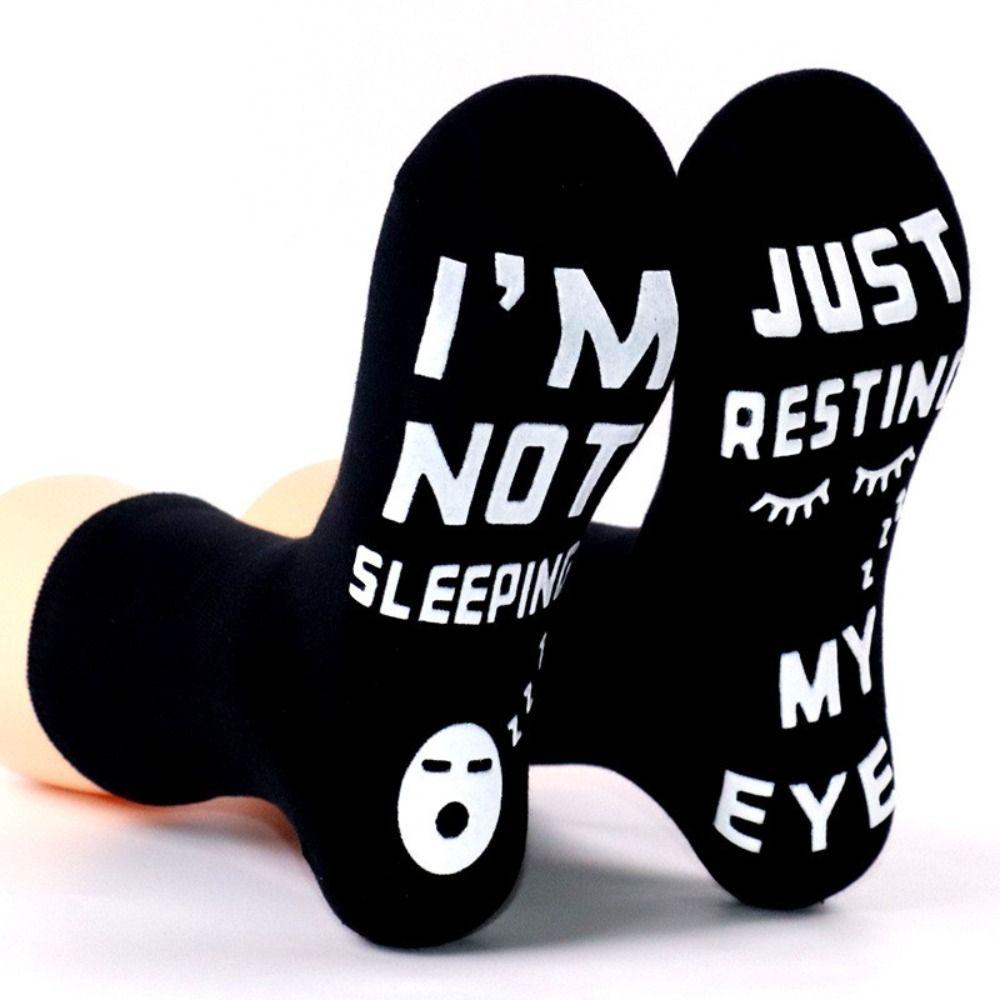 

Unisex Floor Socks English Letters Crew Socks Novelty Funny Saying Letters Hosiery