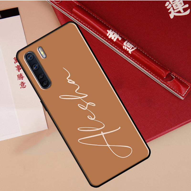 Pastel Name Custom Initials Cover For OPPO A96 A76 A16 A17 A57 A77 A57s A15 A5 A9 A31 A53 A52 A72 A93 A54 A74 A94 Case