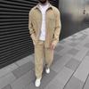 Men's Corduroy Long Sleeved Long Pants Casual Two-piece Set