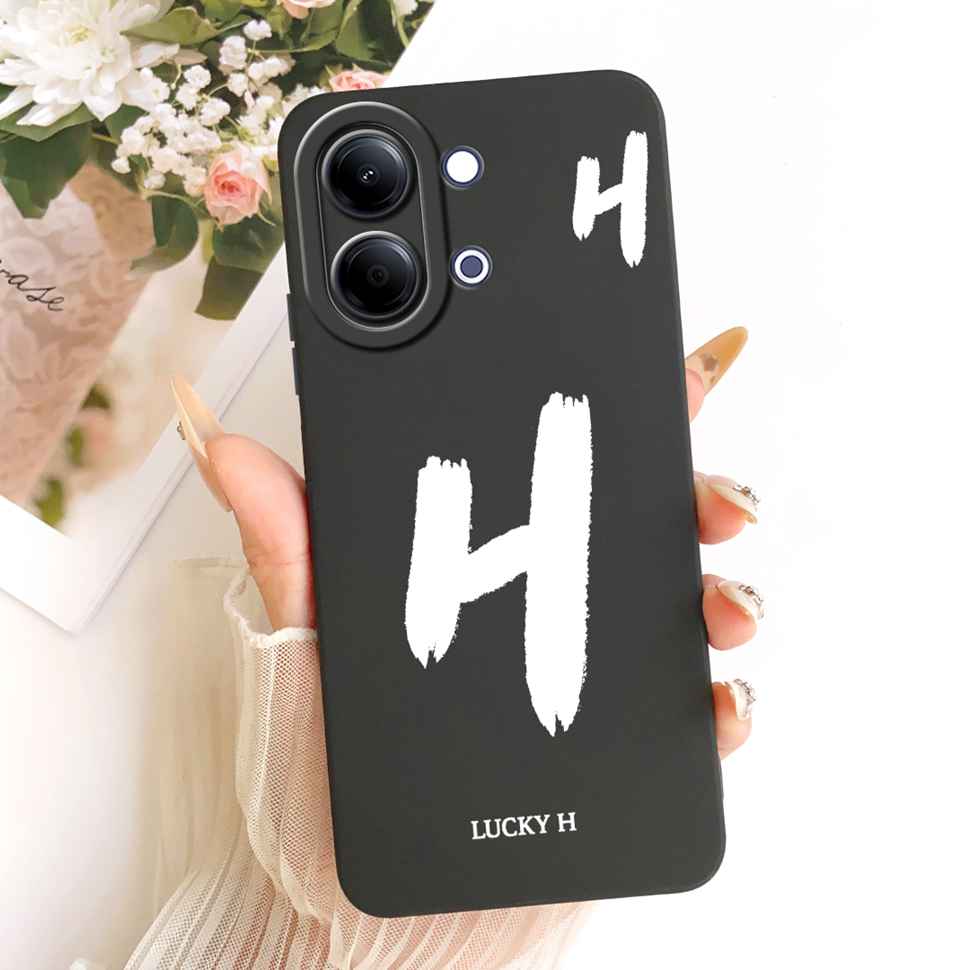 For vivo Y05 4G Case Fashion Simple Letters A-Z Silicone Back Cover For Vivo Y11D VIVO Y05 4G Bumper Phone Cases Shockproof