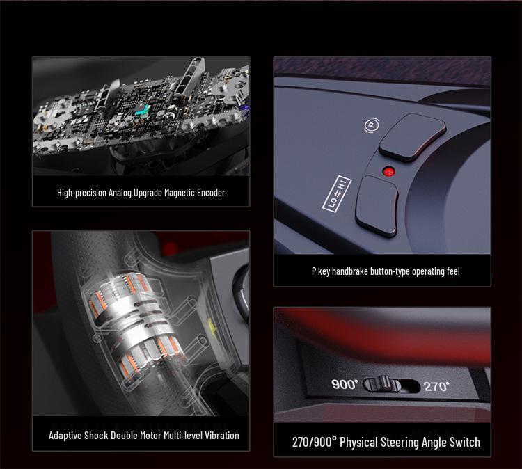 7PXN V9 Gen2 Racing Wheel for PC, PS4, Switch