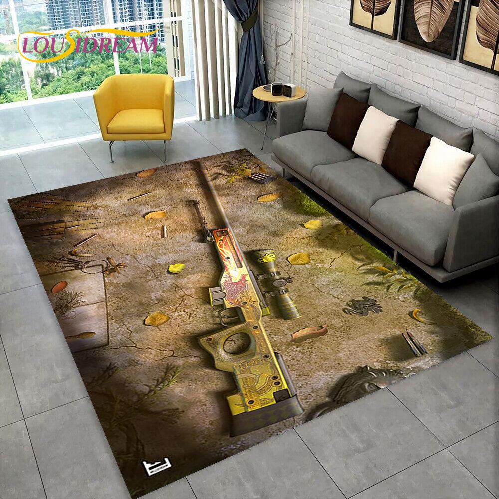 CS,USP,AK,M4,AWP,Rifle Pistol Cartridge Gun Area Rug,Carpet for Home Living Room Bedroom Sofa Doormat Decor,Non-slip Floor Mat