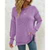 IHUASU Women's Fashion Casual Long Sleeve O-Neck Blouses & Shirts
