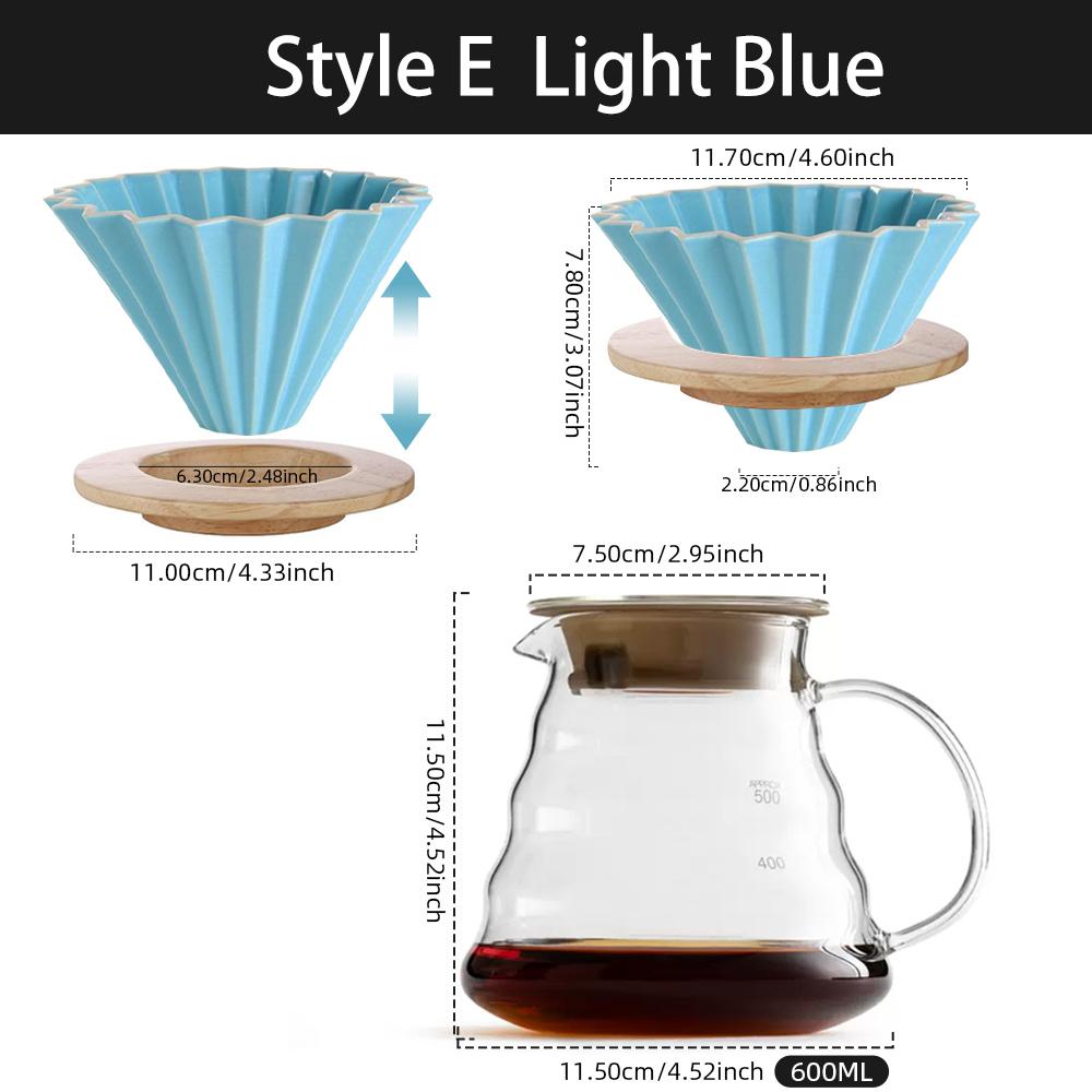 600ml kávový filtrovaný kelímek, ruční vaření kávy, sada opakovaně použitelných filtrovaných kávovarů, trychtýř, odkapávací kávový filtr, konvice na čaj