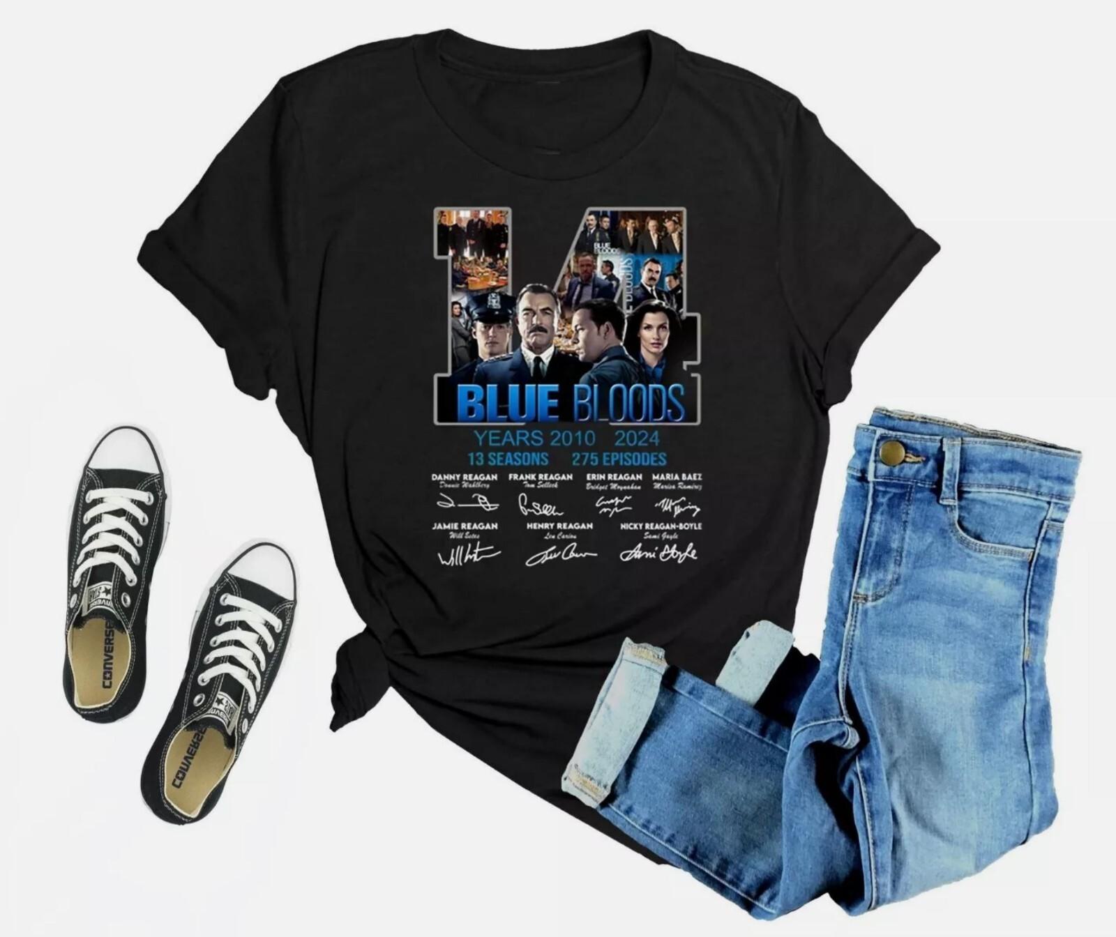 

26 Blue Bloods 14 Years 2010-2024 10 Season Signed Free Shipping Unisex T-Shirt XXXXL