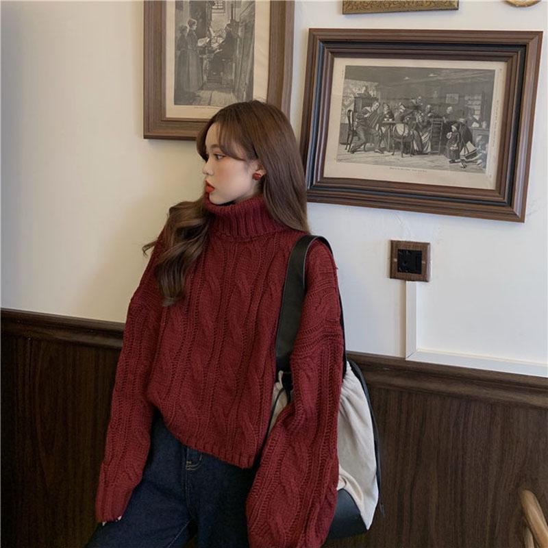Autumn and Winter Jackets Solid Color Loose Casual Jacket Knitted Fashion Girls Sweater