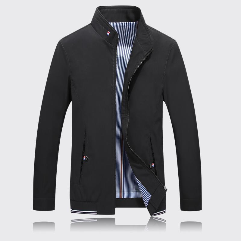 Men's Jacket Standing Collar Casual Large Solid Top Coat Men's