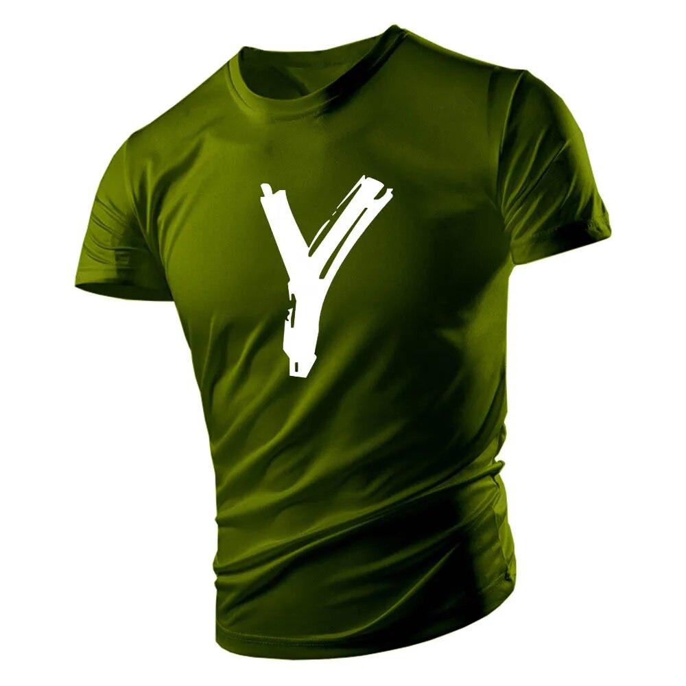 2023 Summer Casual Sports Style 2d Letter-Printed Men'S Round Neck T-Shirt Short Sleeves Comfortable Breathable Quick Drying