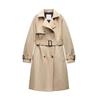 Spring New Women's Clothing French Retro Double Breasted Buckle Decoration Long-Sleeved Lapel Coat Outwear 0518252