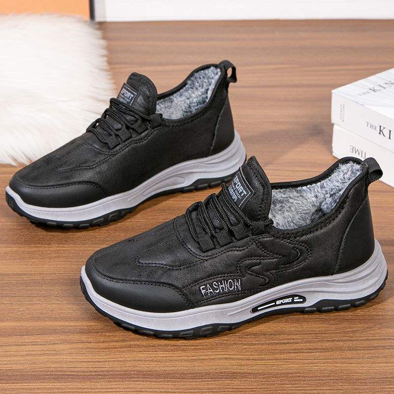 Autumn and Winter Men's Cotton Shoes Extra Thick Velvet Breathable Warm Non-slip Snow Boots Work Cotton Shoes Dad Shoes Winter Men's Shoes