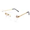 RSINC Imported Men Rimless Eyeglass Metal golden-Black Cat Eye-ware CT0248 Cart-11 E4-TZ2O-HOVX