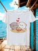 Cute Mochi Cartoon Cat Print Tshirt - Unisex Vintage 100%...