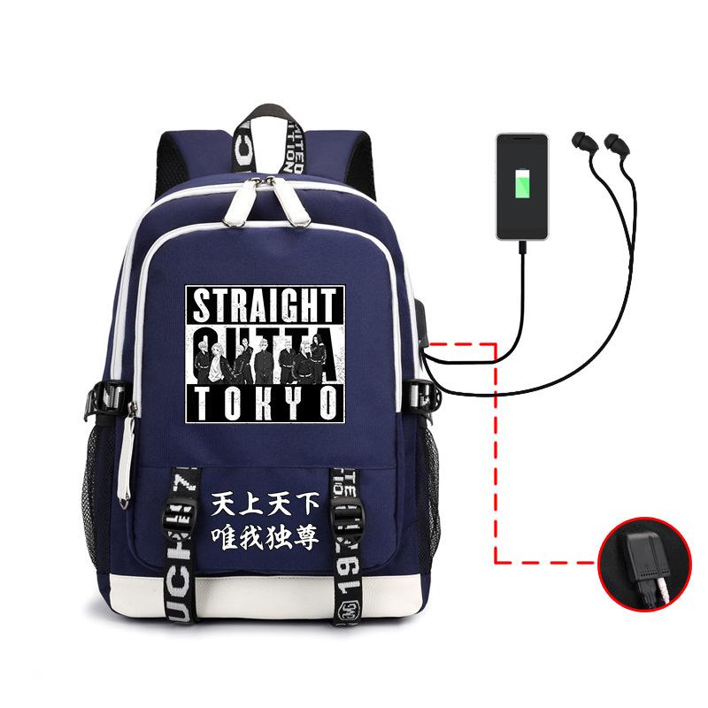 Anime, Avengers, Sano Manjiro Trend Backpack Usb Large Capacity Backpack